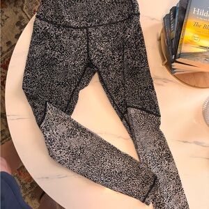 lululemon athletica Black and White Animal Print Leggings